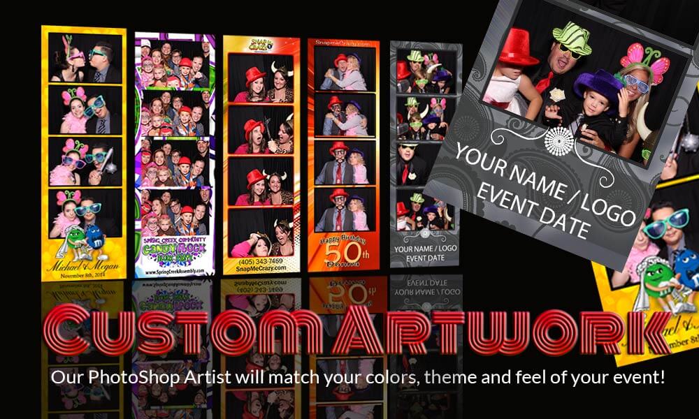 artwork for photo booth in oklahoma and wichita falls texas. Photobooth rental in Wichita Falls, texas. custom artwork for you photo strip and photobooth