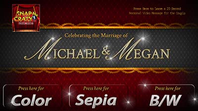 Wedding welcome screen for photobooth rent in edmond and oklahoma city, ok