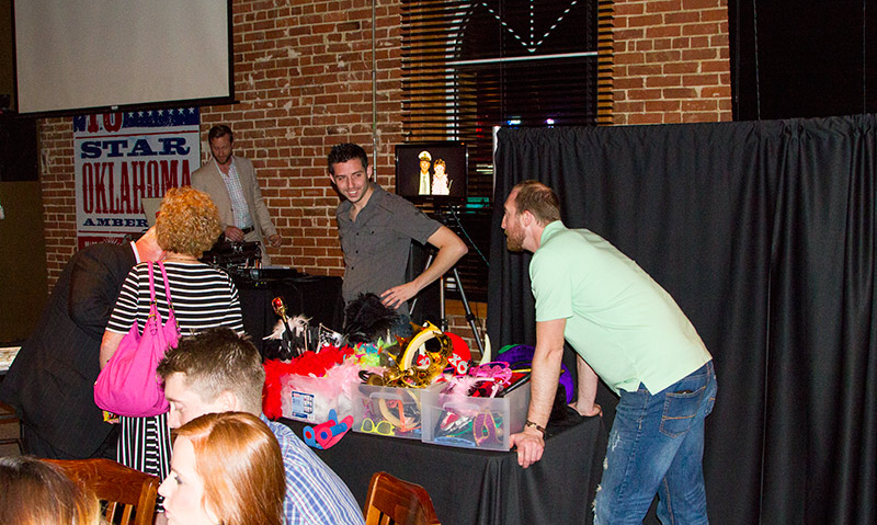 bricktown brewery photo booth rental in Oklahoma city metro downtown. Snap Me Crazy photobooth crew set up and ready to go.