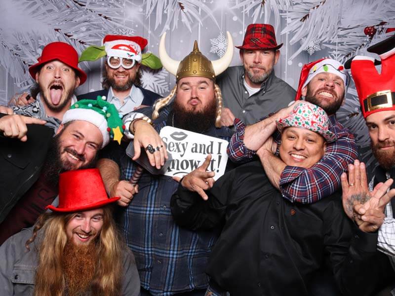 christmas_wild Christmas party goers acting wild and crazy for the camera.